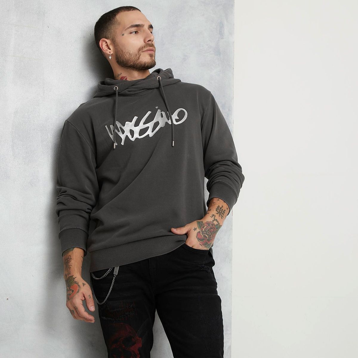 MOSSIMO - Polera Con Hoodie Hombre Mossimo