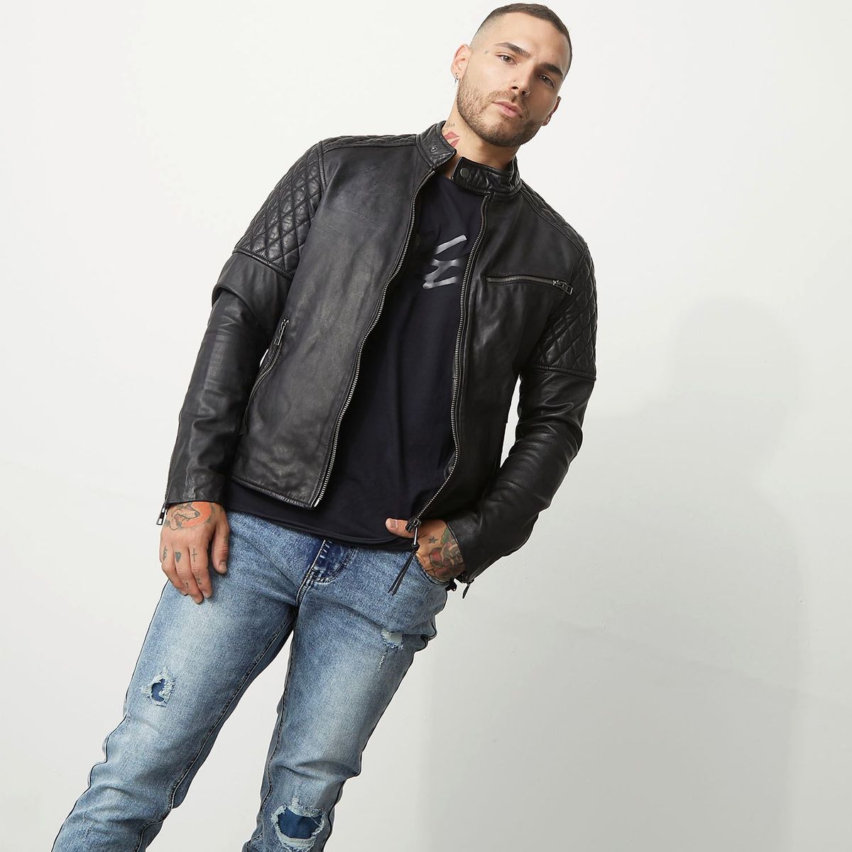 MOSSIMO - Casaca Cuero Hombre Mossimo