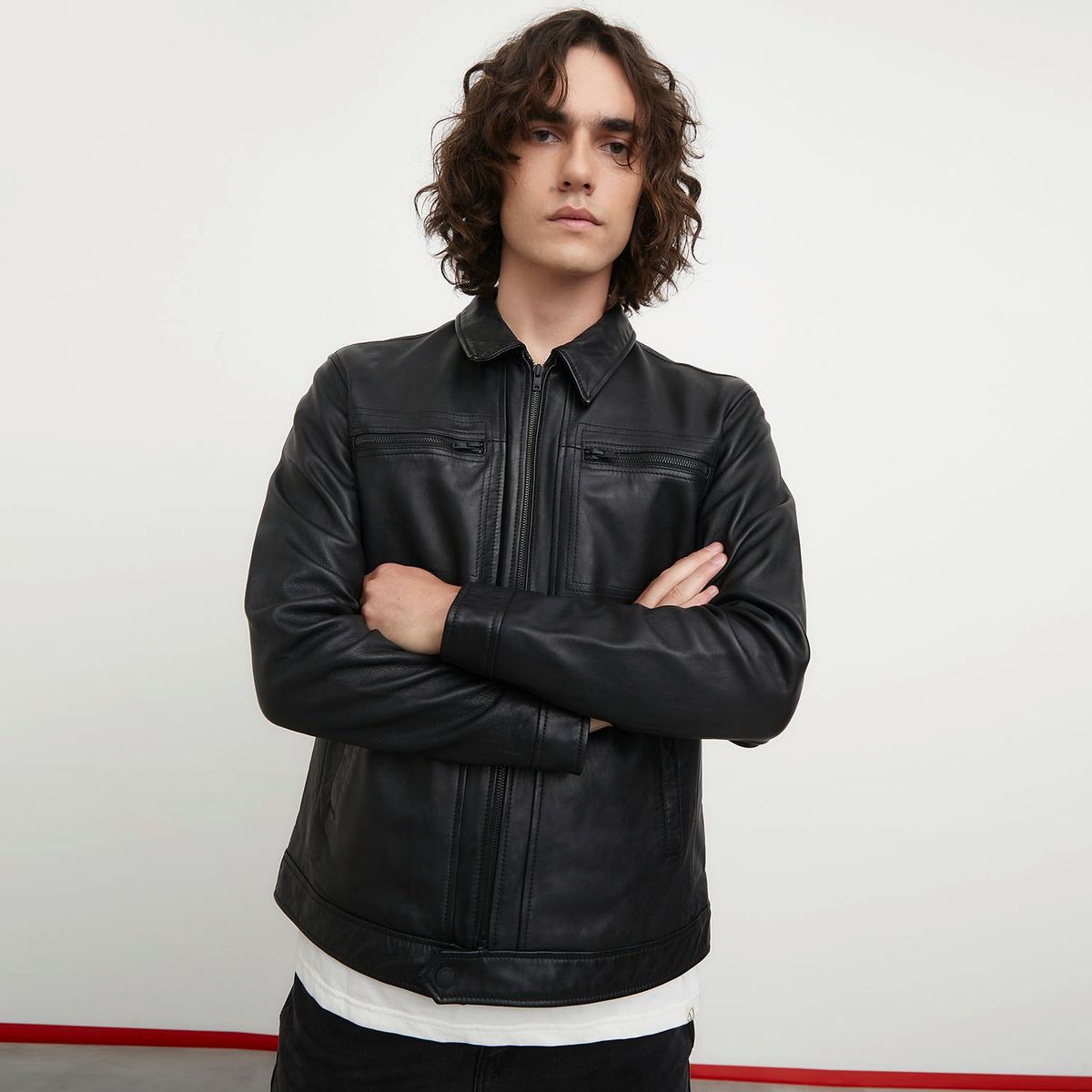 DENIMLAB - Casaca 100% Cuero Hombre Denimlab