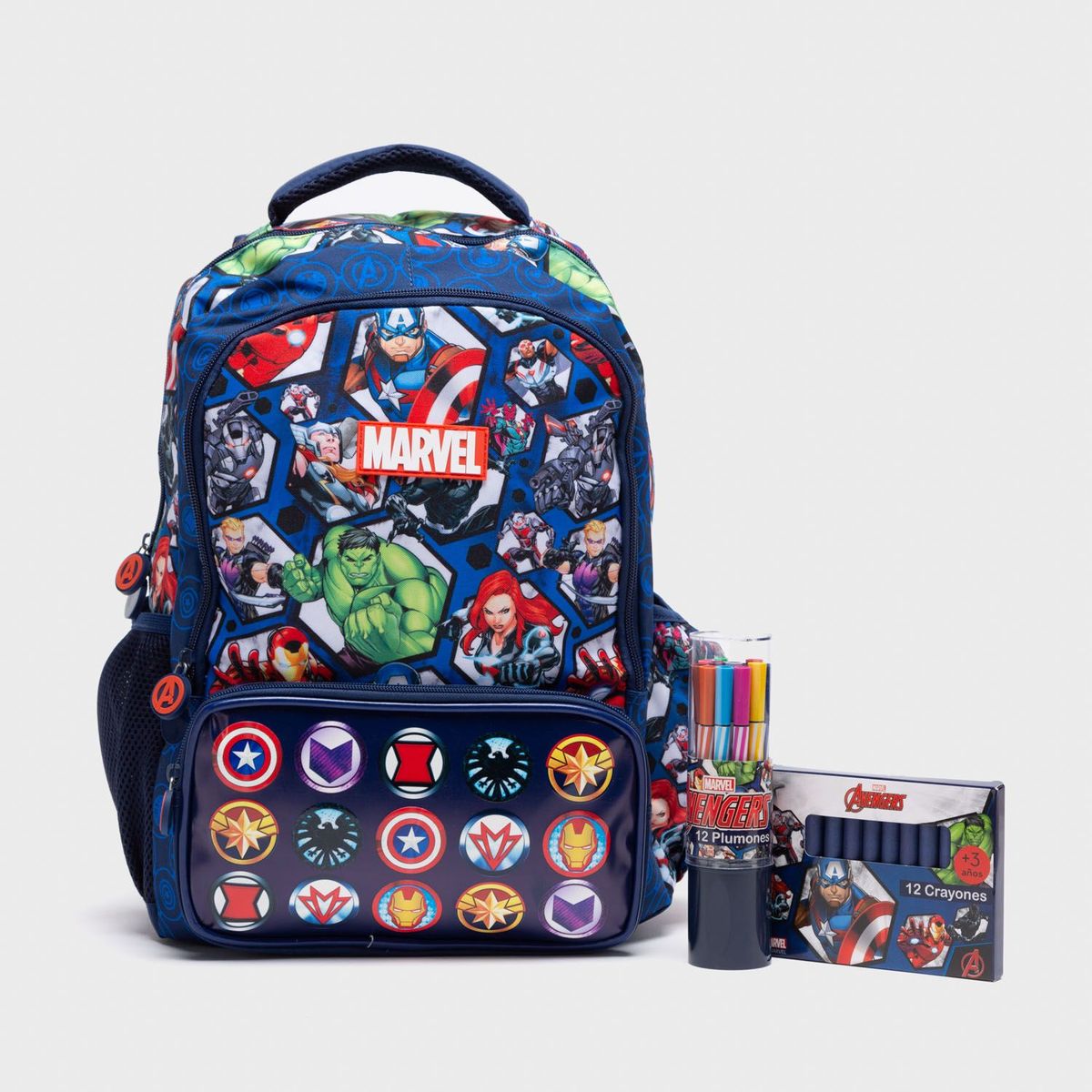 AVENGERS - Set Mochila Escolar Infantil + Utiles Escolares Avengers