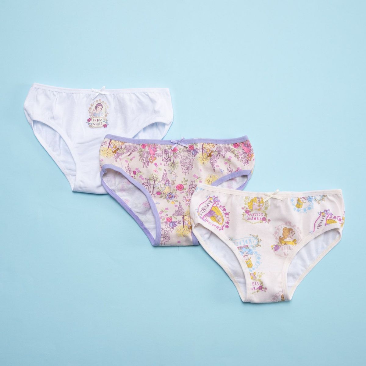 PRINCESS - Calzones Niña Pack de 3 Unidades Algodón Princess