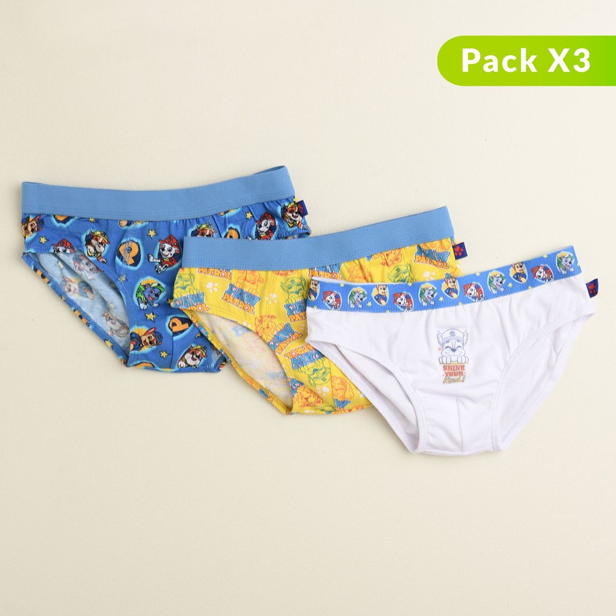 PAW PATROL - Calzoncillo Niño Pack x3 Algodón Paw Patrol