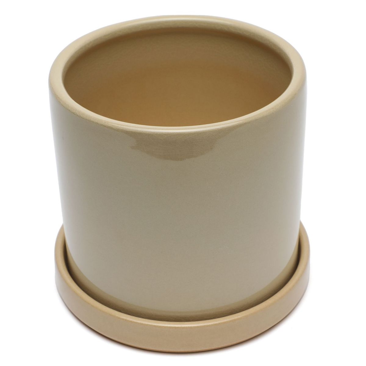 BASEMENT HOME - Maceta con Plato Beige 15x13cm