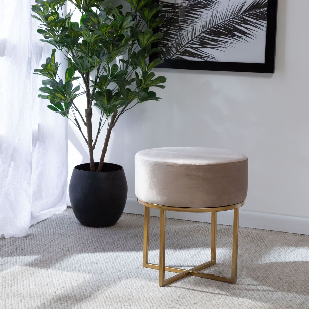 MICA - Puff Velvet Metal Gris 40X45