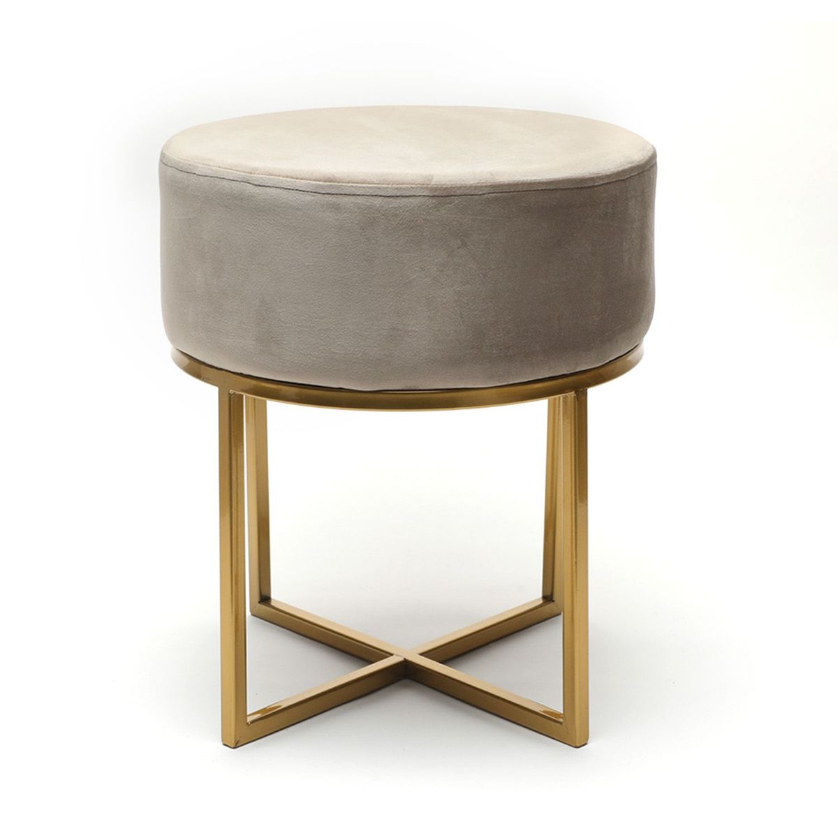 MICA - Puff Velvet Metal Gris 40X45