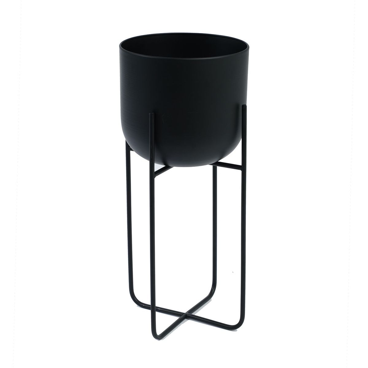 BASEMENT HOME - Maceta Alta de Metal Negra 25x25x60cm