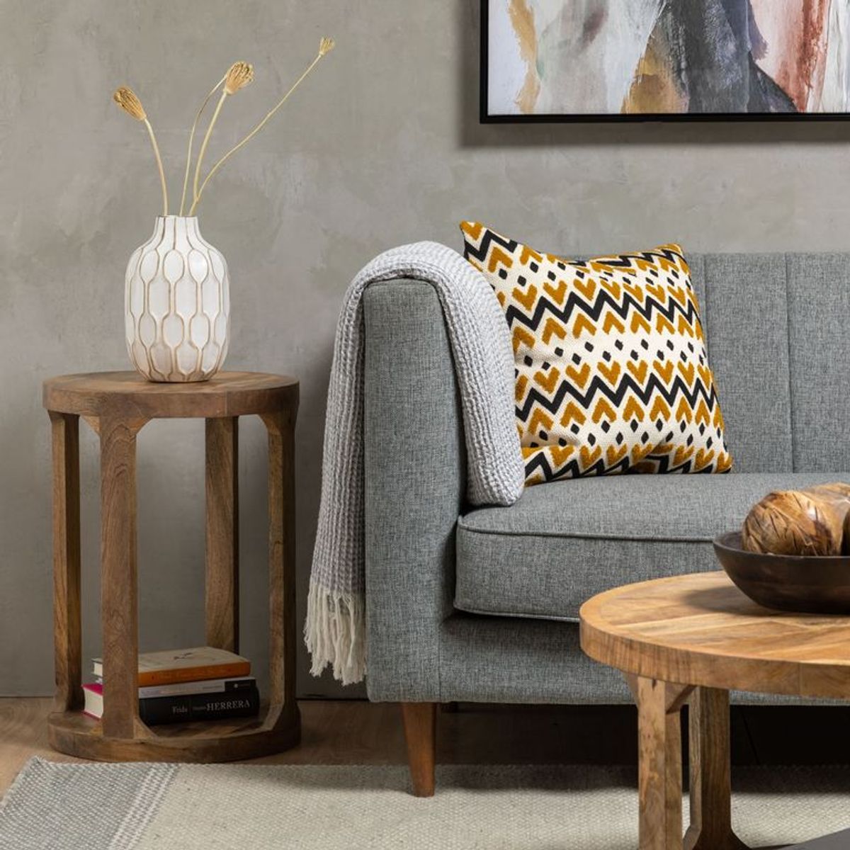 BASEMENT HOME - 	Mesa Lateral de Madera Carlo