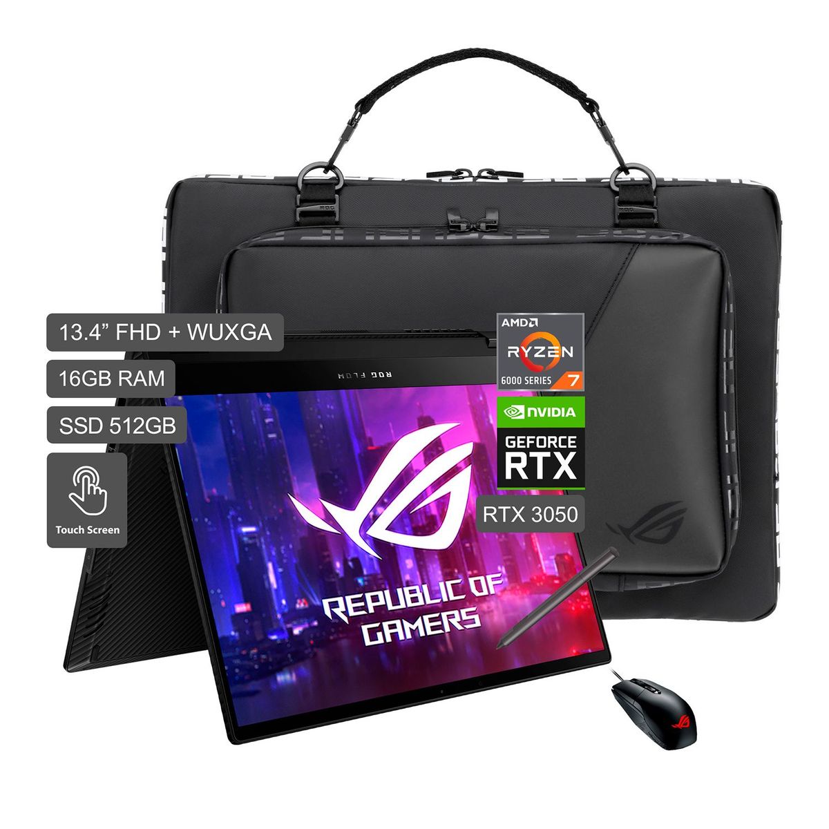 ASUS - Gamer Asus Amd Ryzen 7 Rtx 3050 16gb 512 Gb Rog Flow X13  Serie 6000 15.6''
