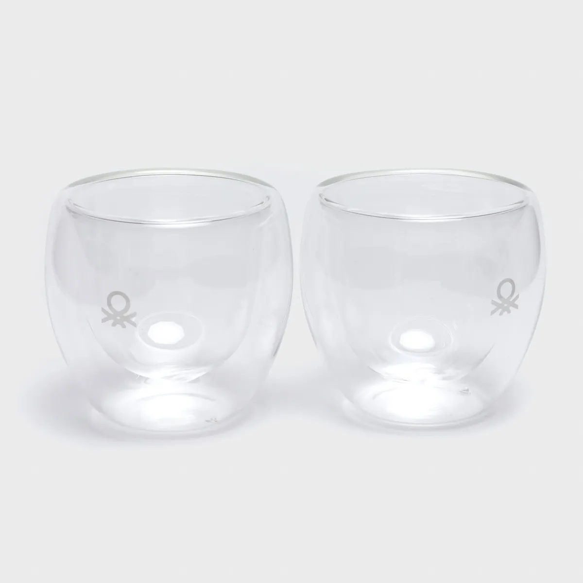 BENETTON - Set x2 Mugs para Café Doble Vidrio 90 ml