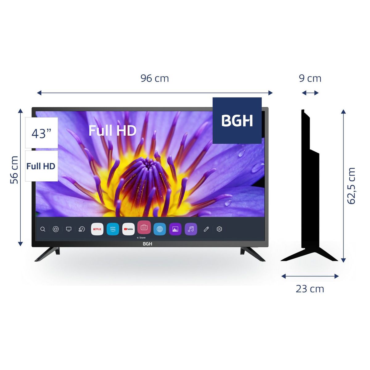 BGH - Televisor 43" BGH WebOS FHD Smart B4321FK5XWIP