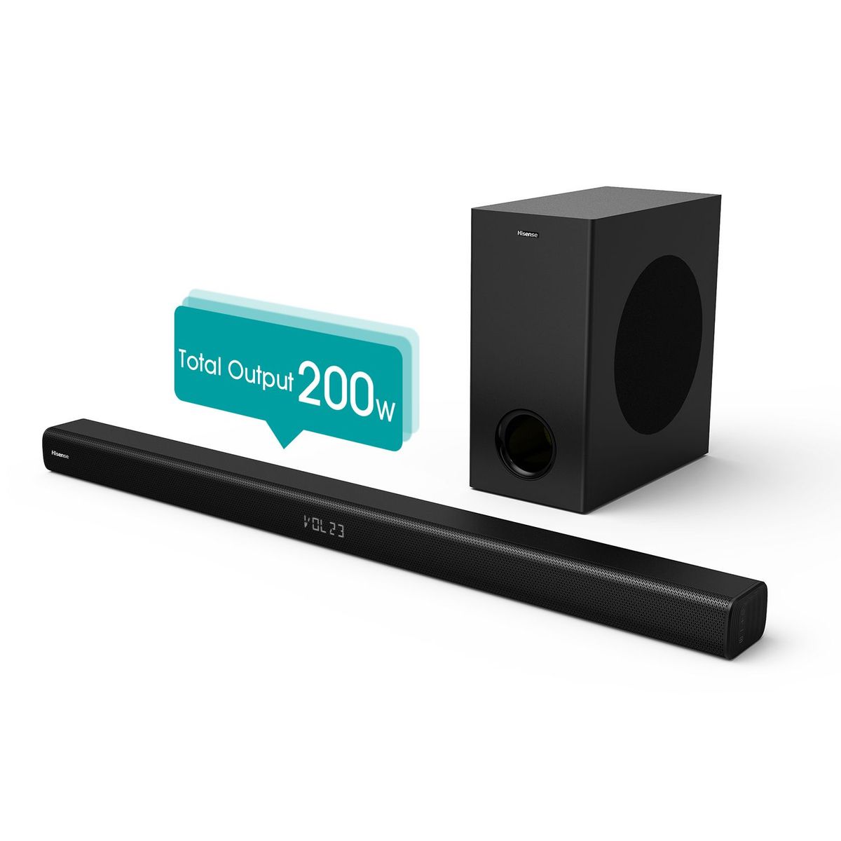 HISENSE - Soundbar HS218 2.1CH 200W con Wireless Subwoofer