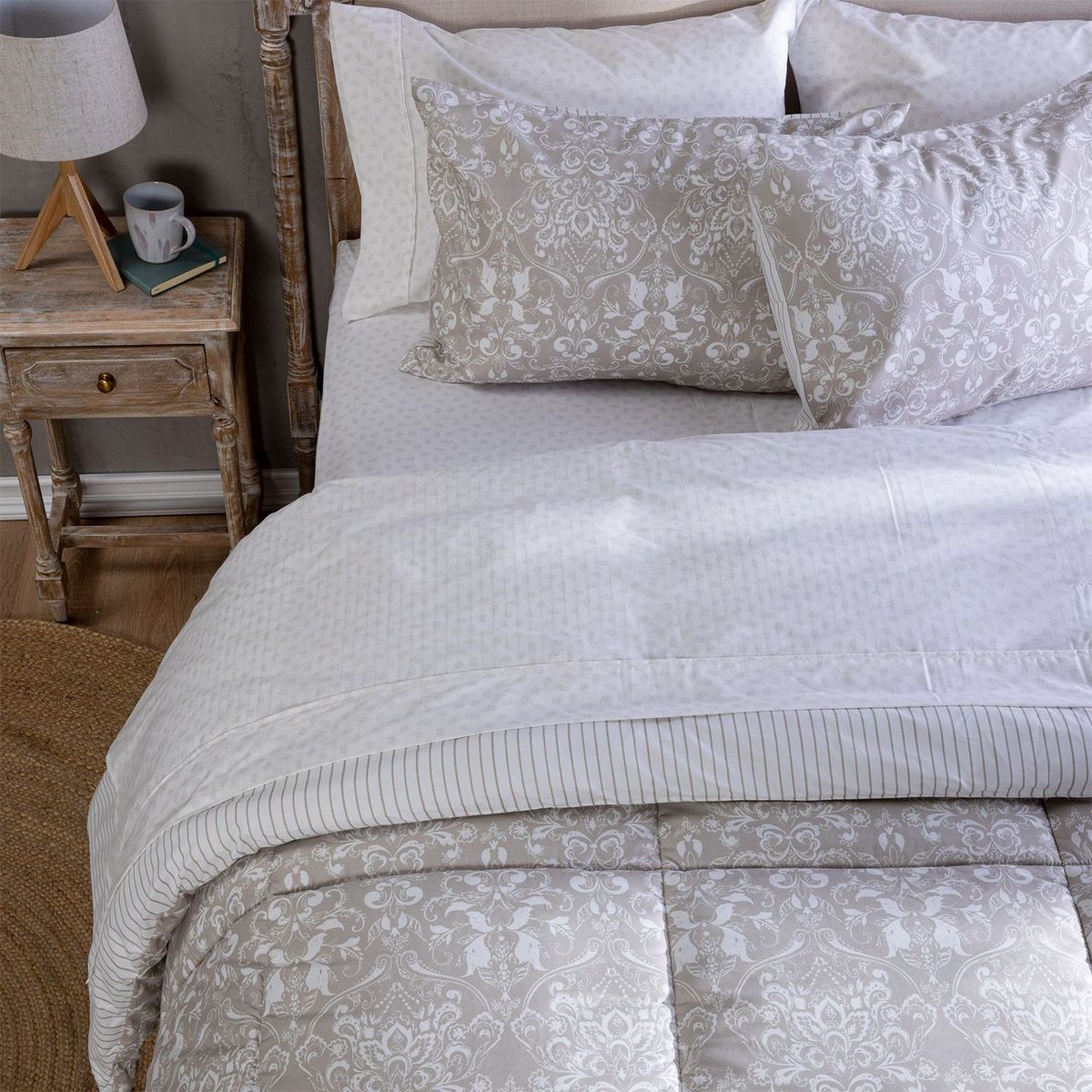 ROBERTA ALLEN - Edredón Arabesco + Juego de Sábanas + Manta Roberta Allen