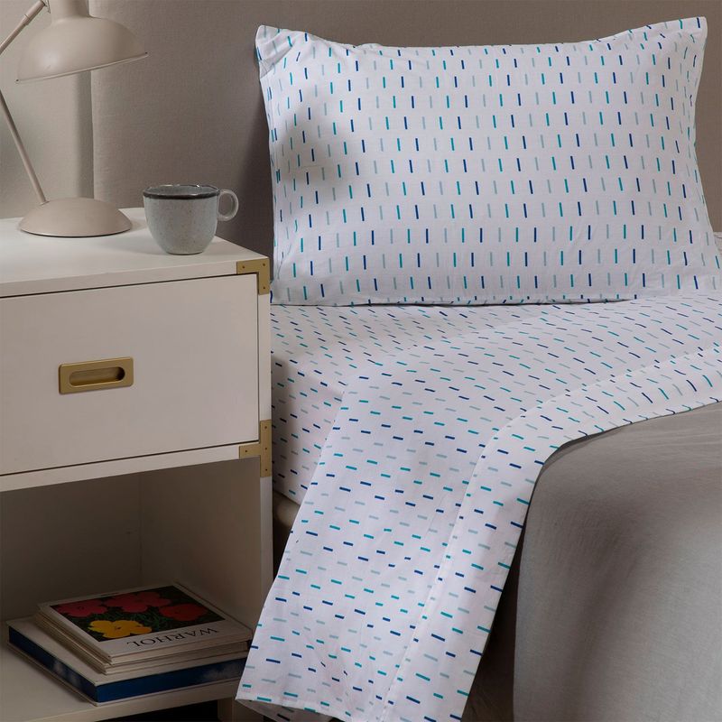 BENETTON - Juego de Sábanas 100% Algodón Strik Benetton