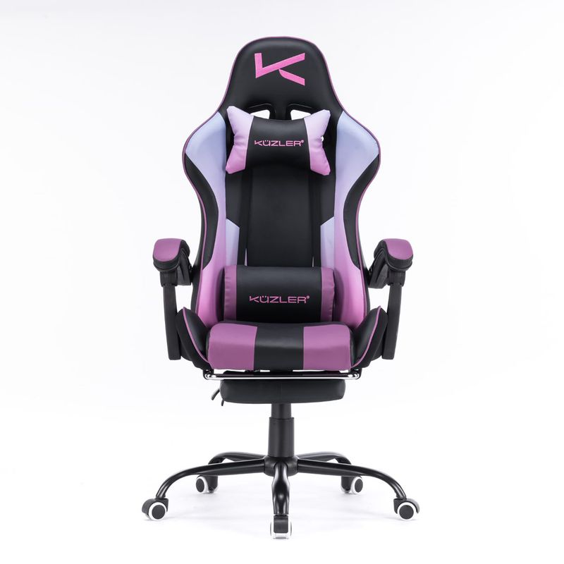 KUZLER - Silla Gamer con Masajeador Lumbar y Reposapies, Reclinable 150°