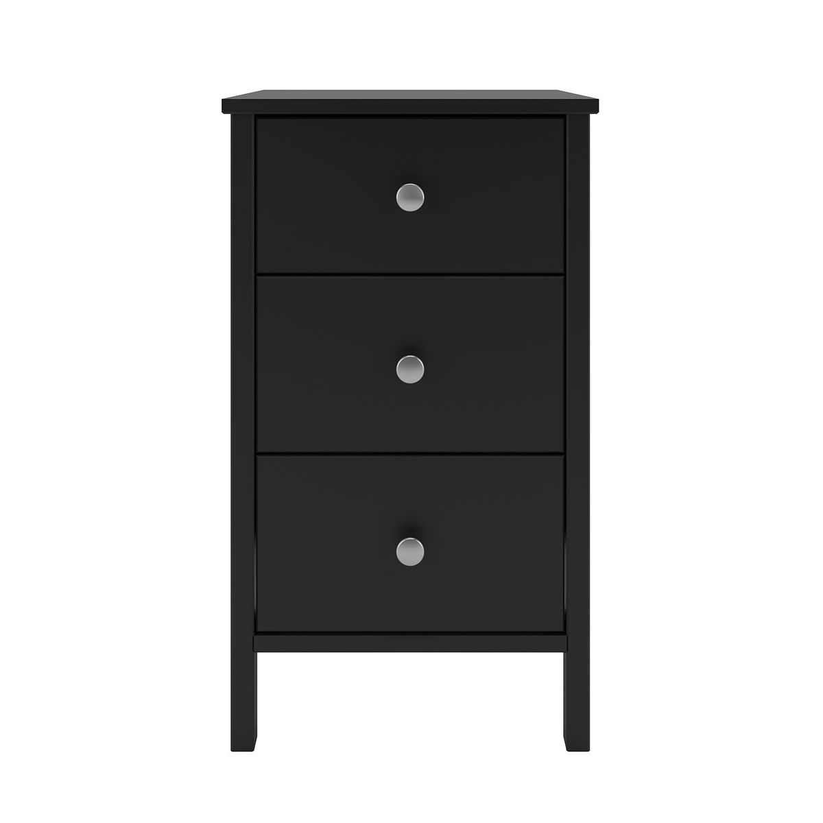 TVILUM - Velador Tromso 3 Cajones Negro