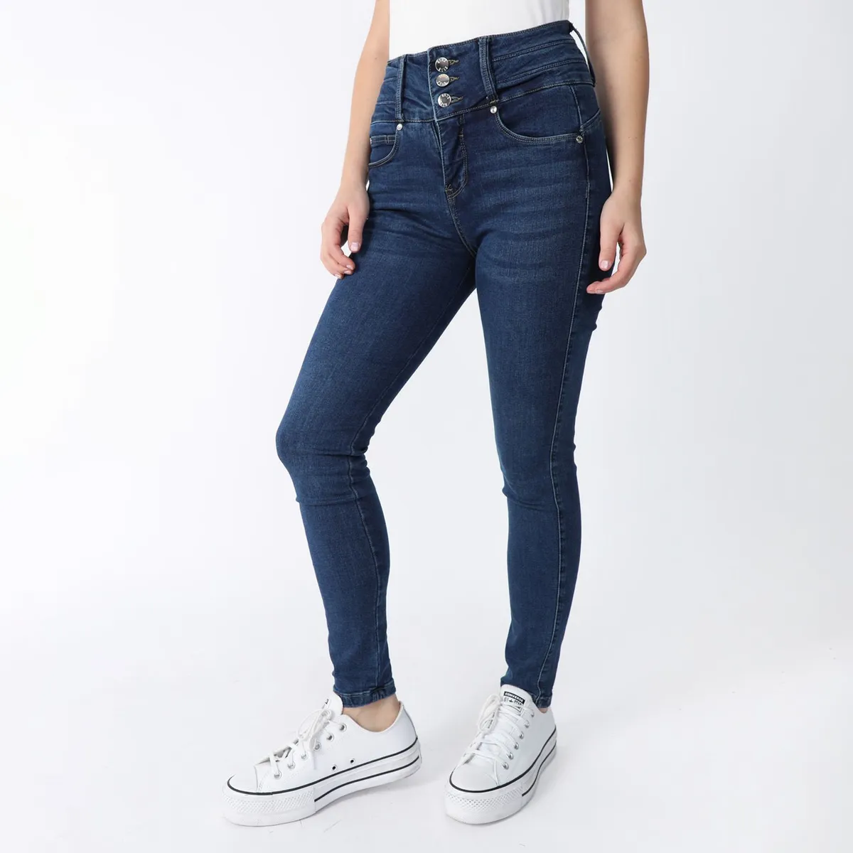 ELLE - Jean Skinny Tiro Alto Mujer Elle