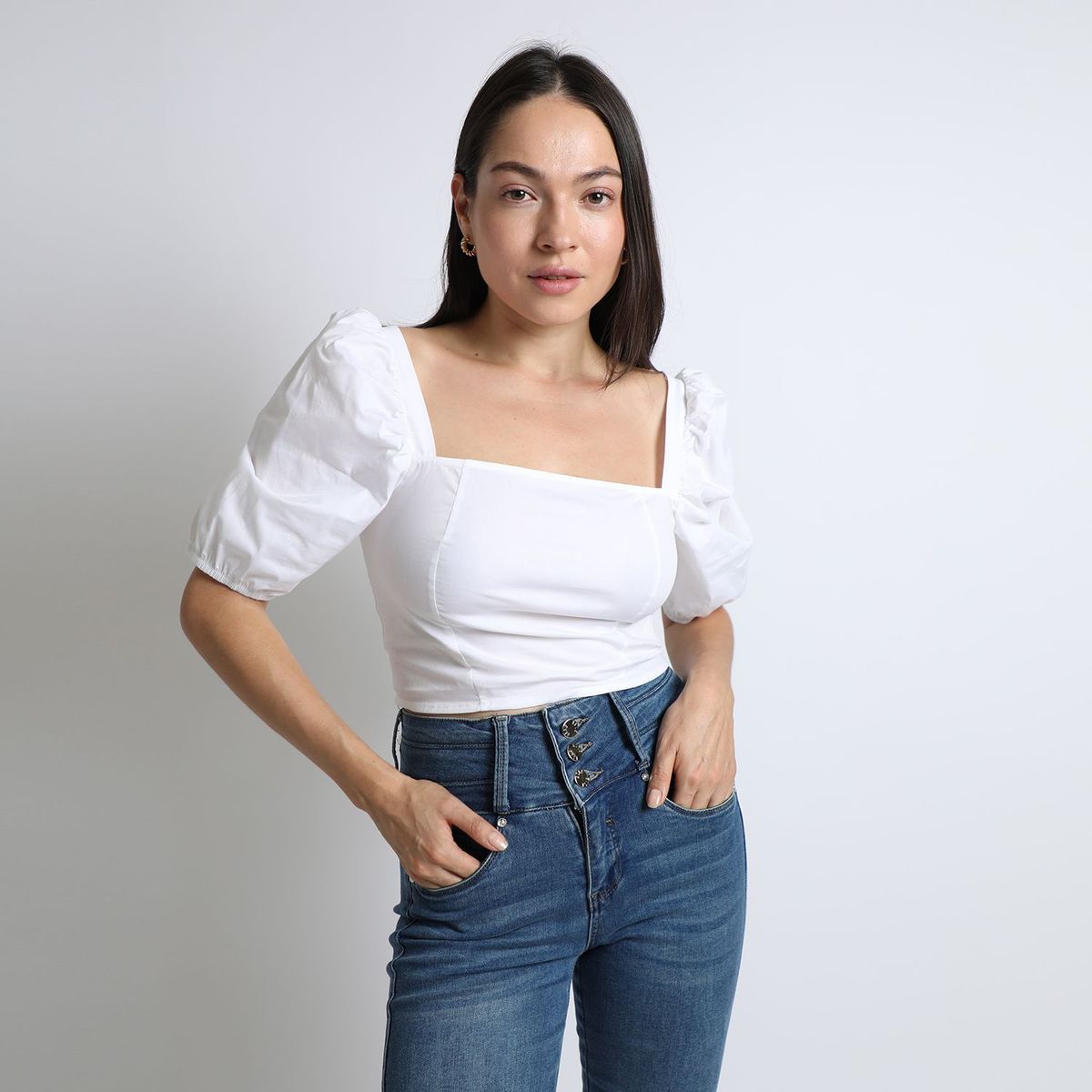 ELLE - Jean Skinny Tiro Alto Mujer Elle