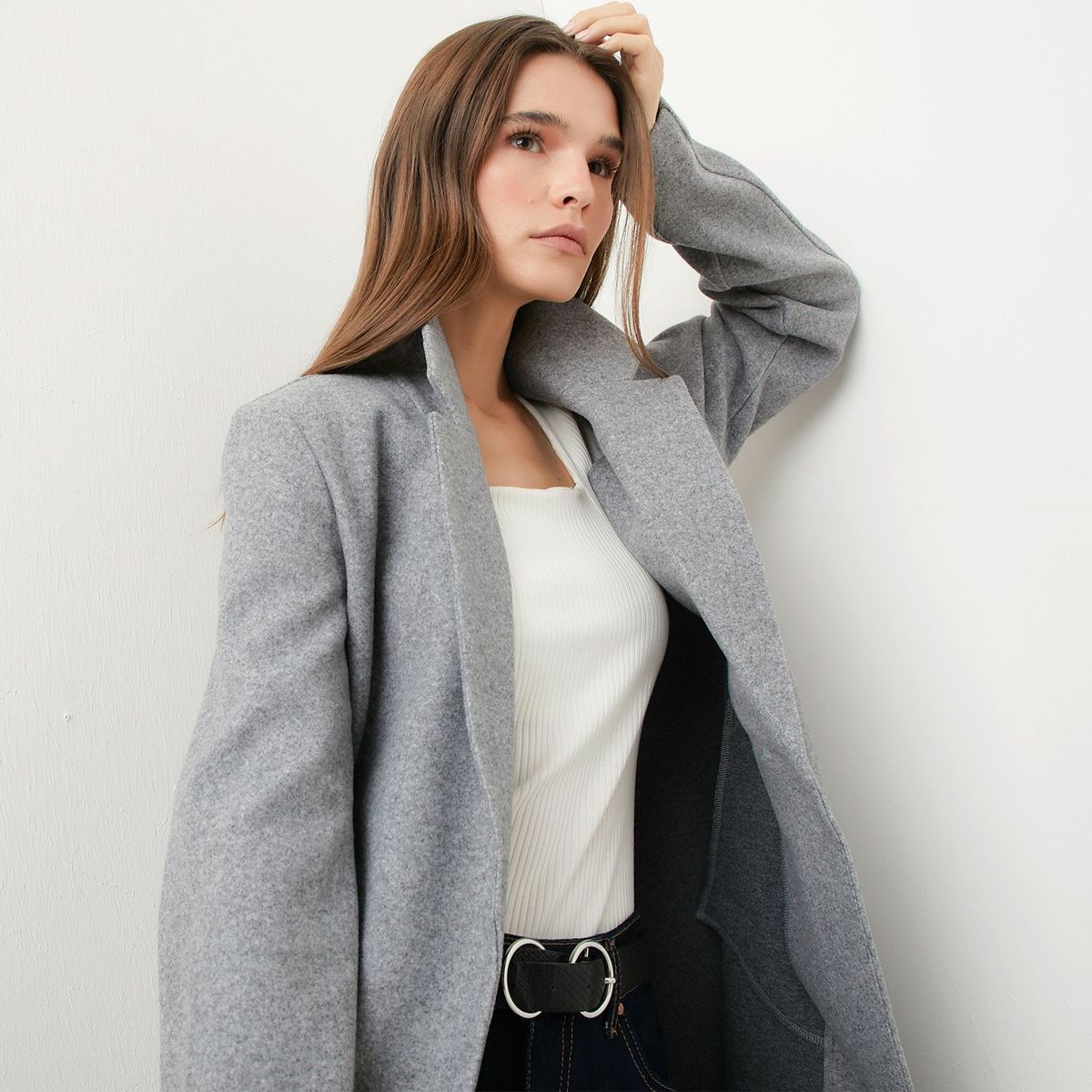 BASEMENT - ABRIGO BOTON ESCONDIDO MUJER BASEMENT BASEMENT