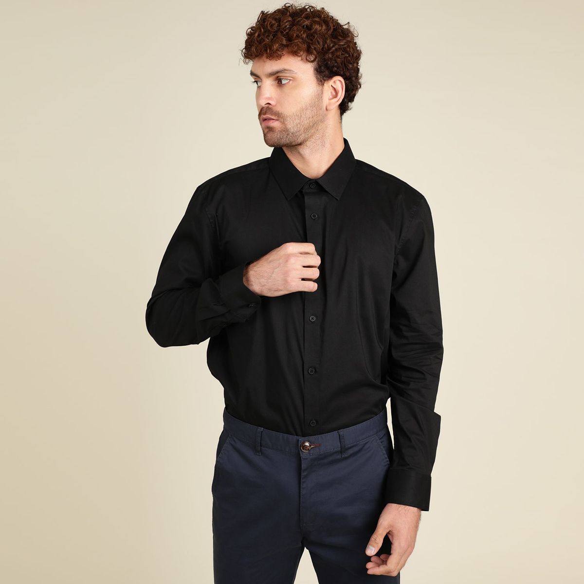 BASEMENT - Camisa Manga Larga Hombre Basement