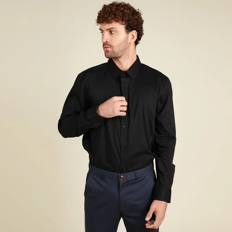 BASEMENT - Camisa Manga Larga Hombre Basement