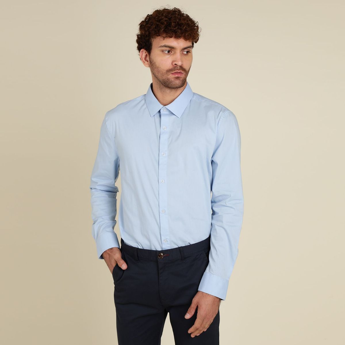 BASEMENT - Camisa Manga Larga Hombre Basement