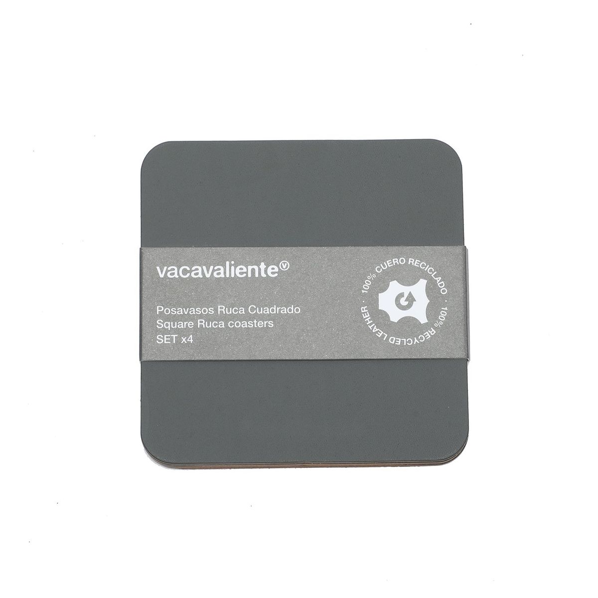 VACAVALIENTE - Setx4 Posavasos Cuadrado Grafito