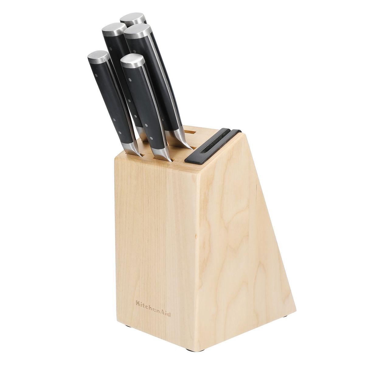 KITCHENAID - Taco de Cuchillos 5 Piezas Acero Inoxidable con Afilador Kitchenaid