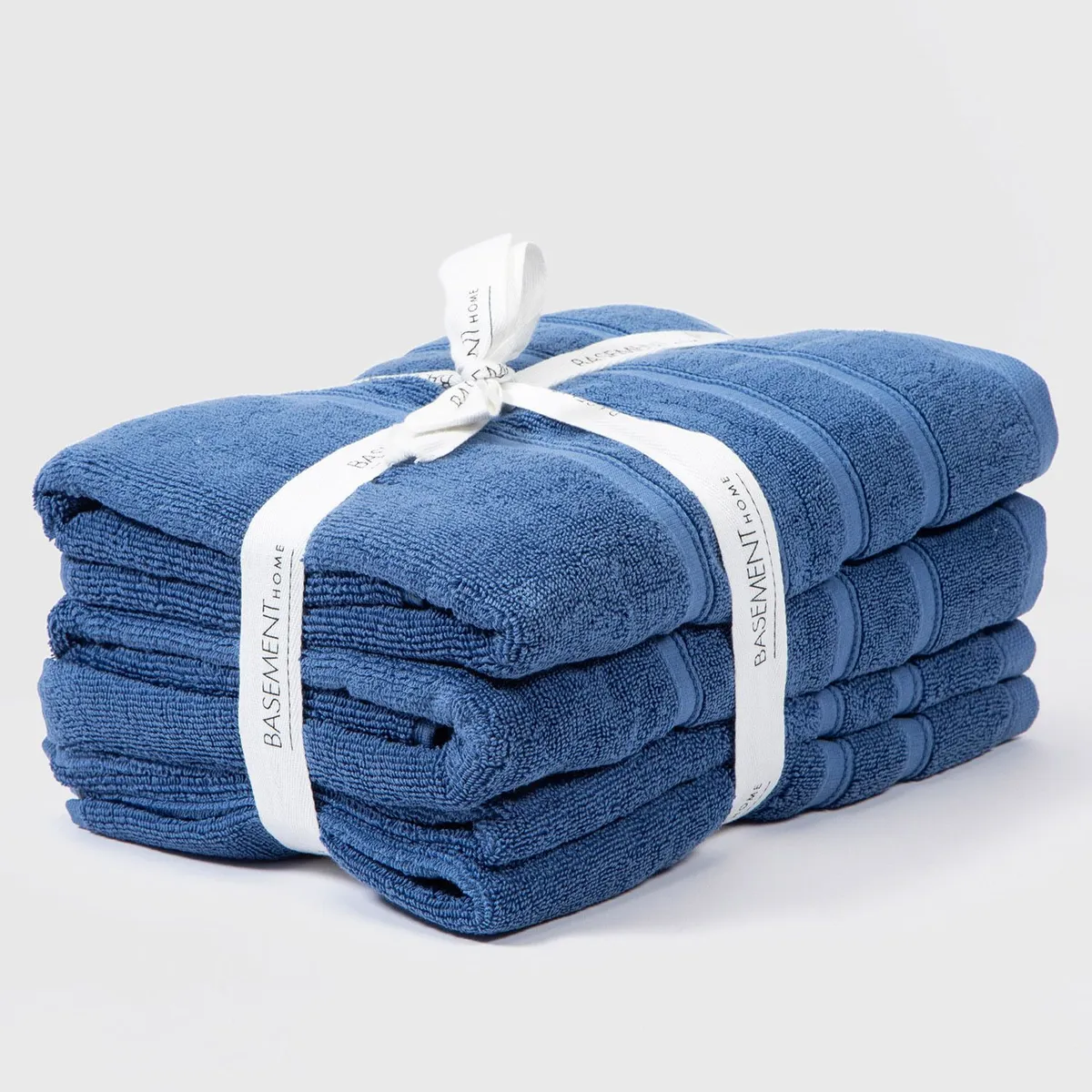 BASEMENT HOME - Set x4 Toallas Mano/Baño Lisas 500gr