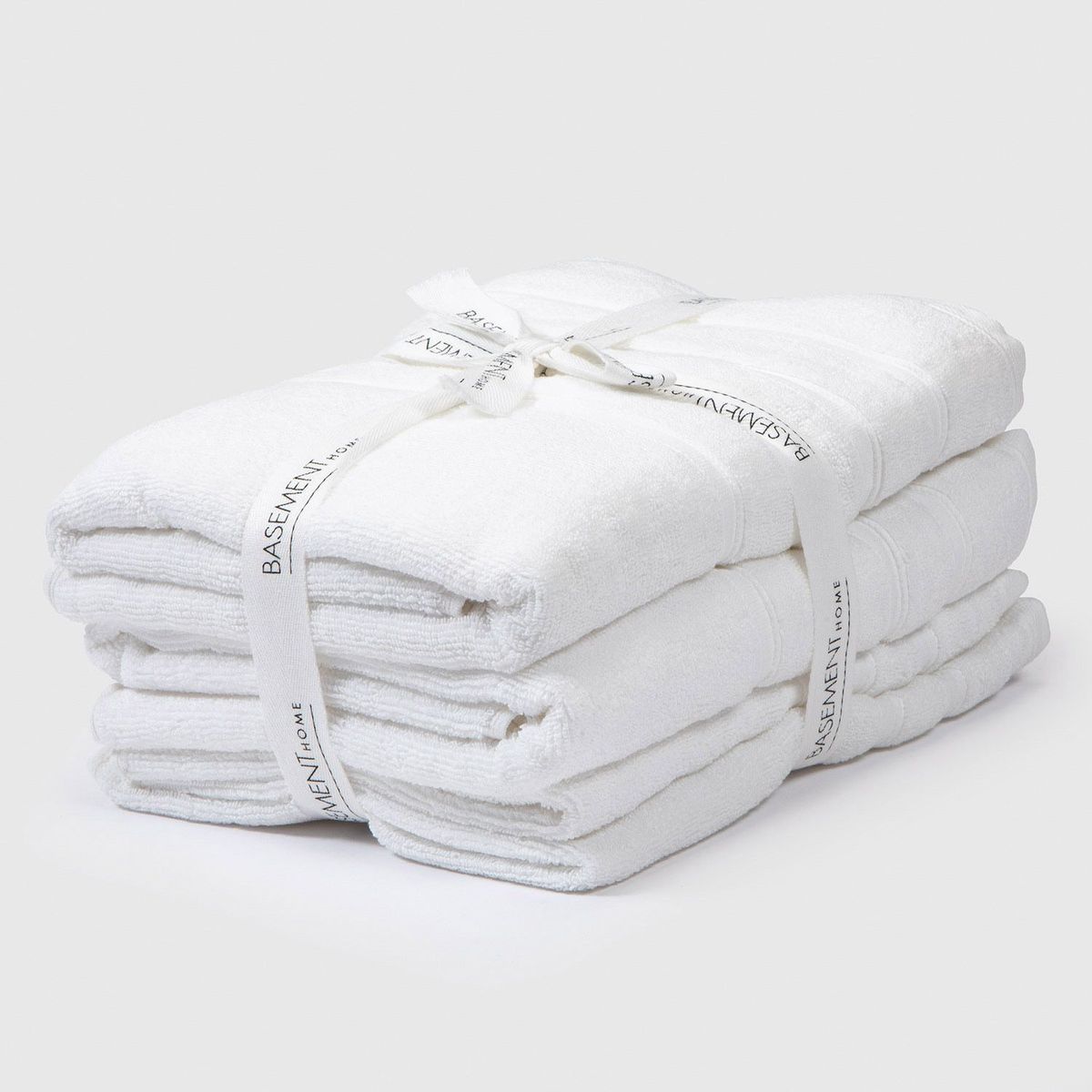 BASEMENT HOME - Set x4 Toallas Mano/Baño Lisas 500gr