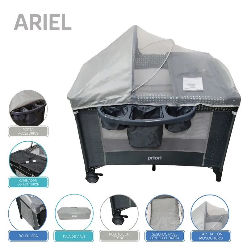 PRIORI - Cuna Corral y Colecho Bebé Ariel Brilla en la Oscuridad Priori