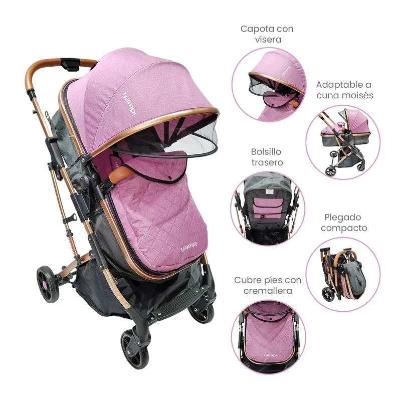 YAMP - Coche Paseo Plegable Con Moisés Ibiza Yamp