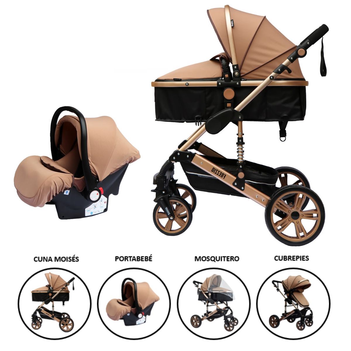PRIORI - Coche Travel System Frezzio Plegable Con Portabebé Priori