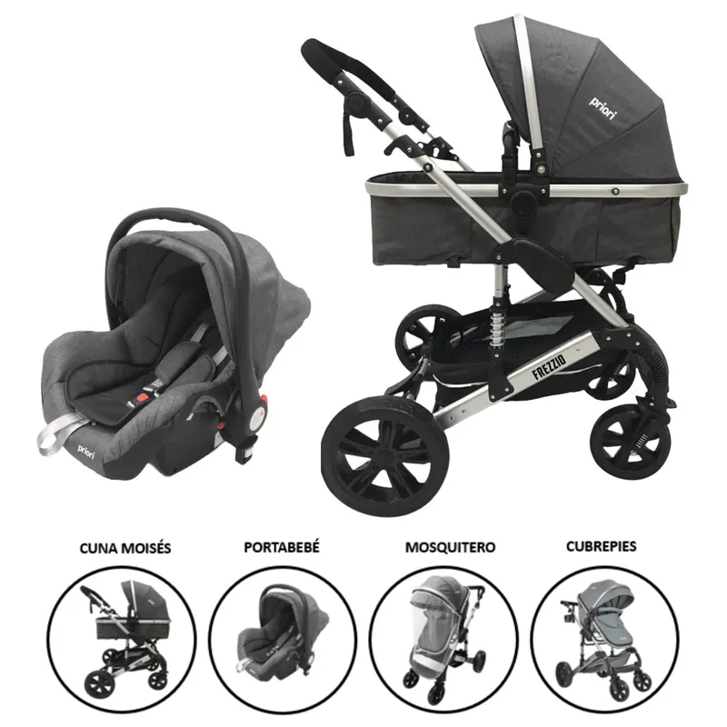 PRIORI - Coche Travel System Frezzio Plegable Con Portabebé Priori