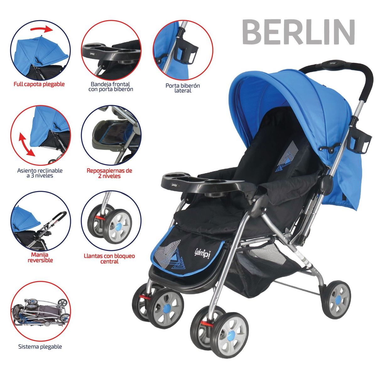 YAMP - Coche de Paseo Bebé Berlin Yamp