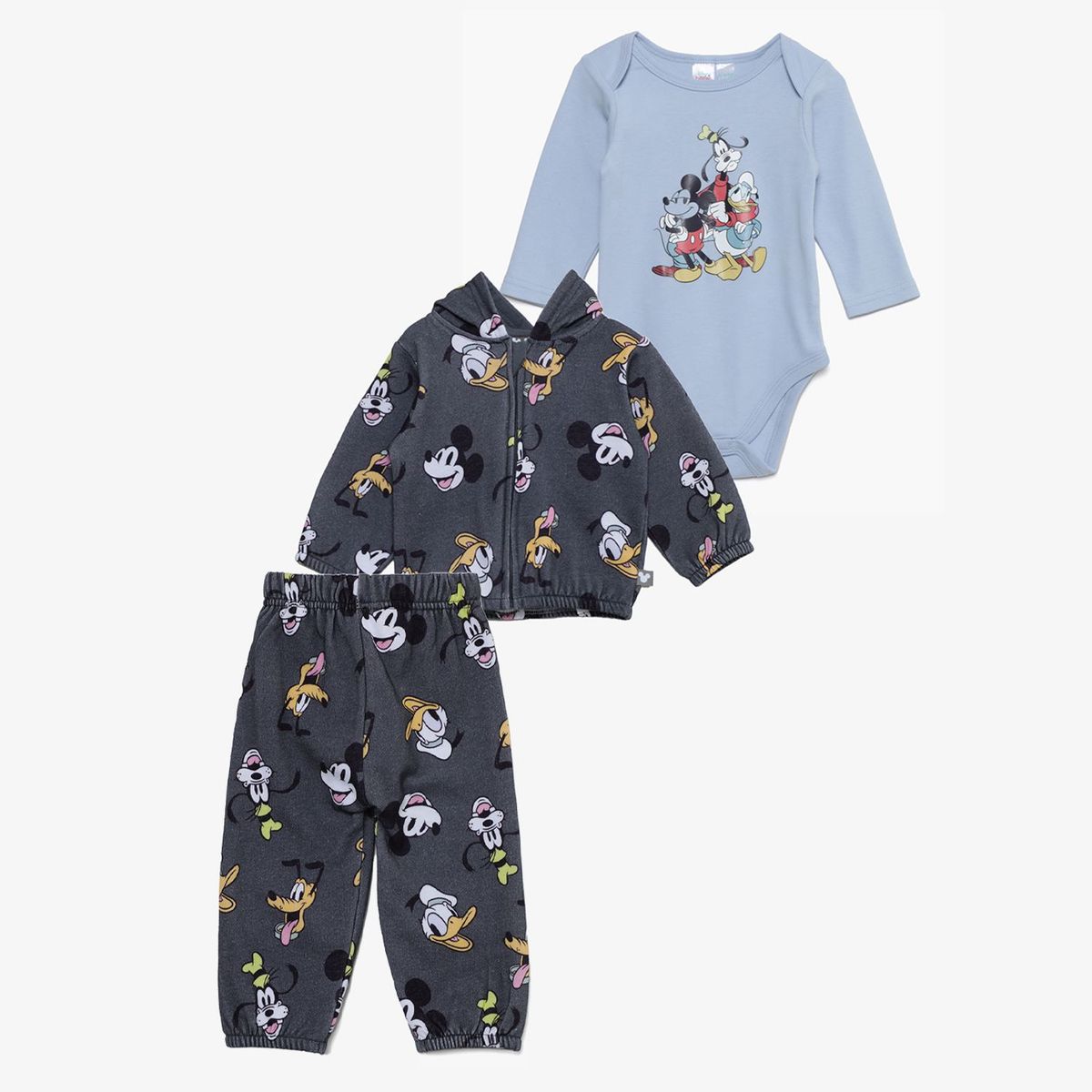 STD CHARACTERS - Conjunto Bebé niño 3 Piezas Algodón Mickey Disney