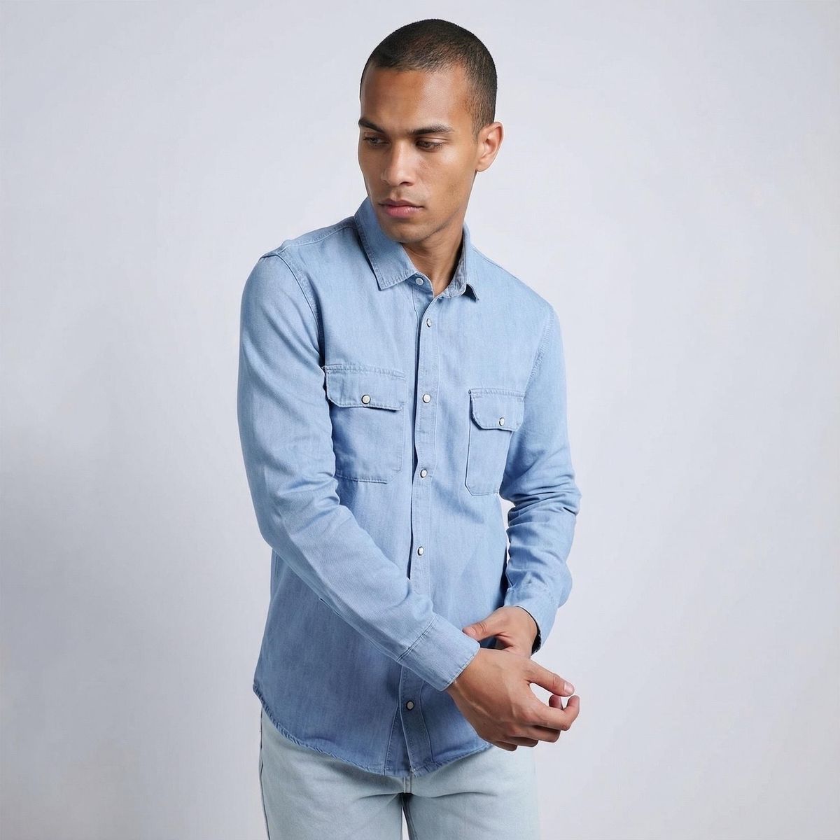 DENIMLAB - Camisa Manga Larga Algodón Hombre Denimlab
