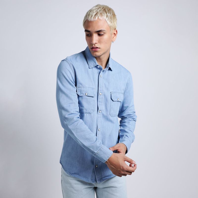 DENIMLAB - Camisa Manga Larga Algodón Hombre Denimlab