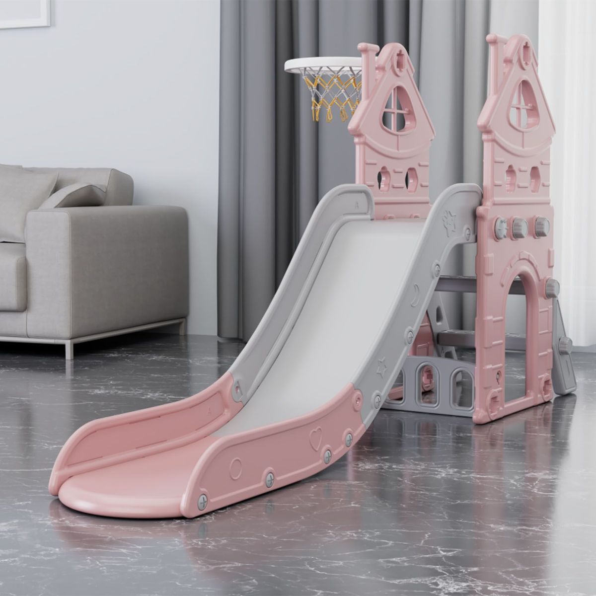 SCOOP - Tobogán Resbalón Con Aro De Básquet Castillo Scoop