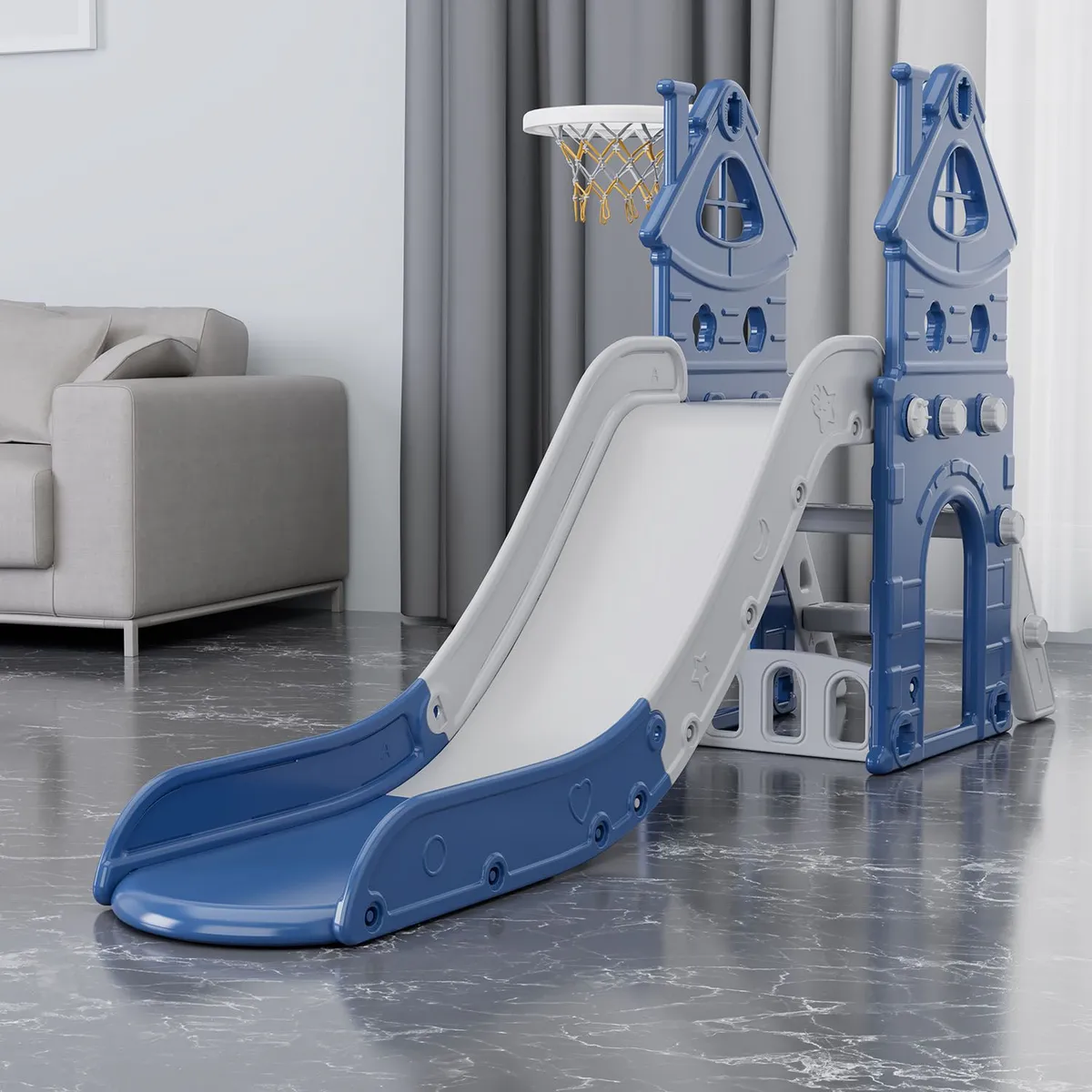 SCOOP - Tobogán Resbalón Con Aro De Básquet Castillo Scoop