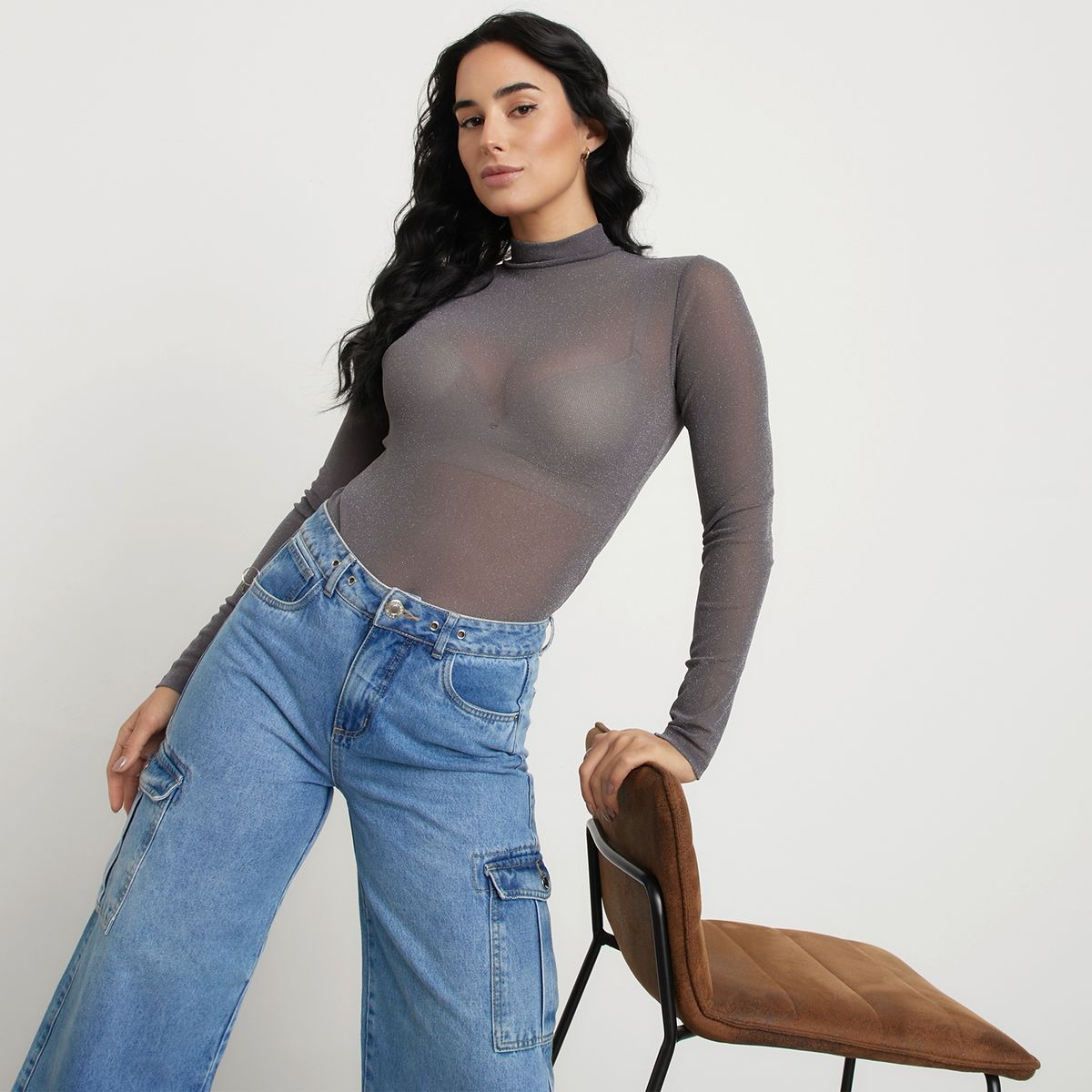 MOSSIMO - Body Manga larga Mujer Mossimo