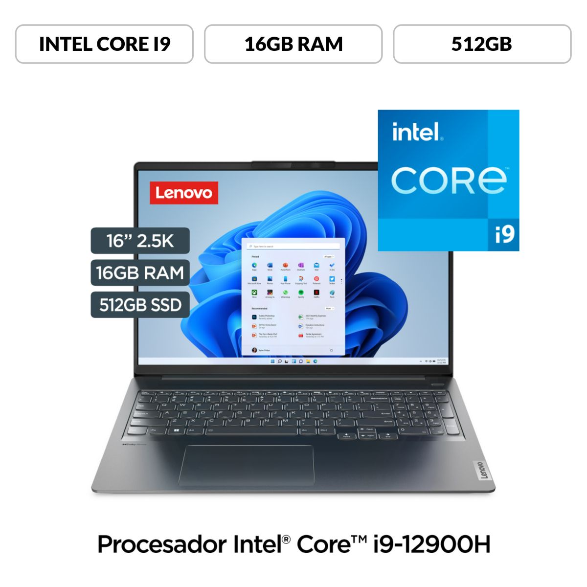 LENOVO - Laptop Lenovo IdeaPad 5i Pro Intel Core i9 16GB 512GB SSD