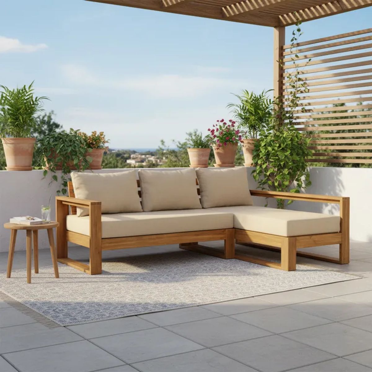 BASEMENT HOME - Seccional de Terraza Laguna 3 Cuerpos Derecho