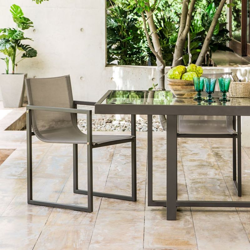 BASEMENT HOME - Par de Sillas de Comedor Basement Home Mónaco con Apoyabrazos Terraza