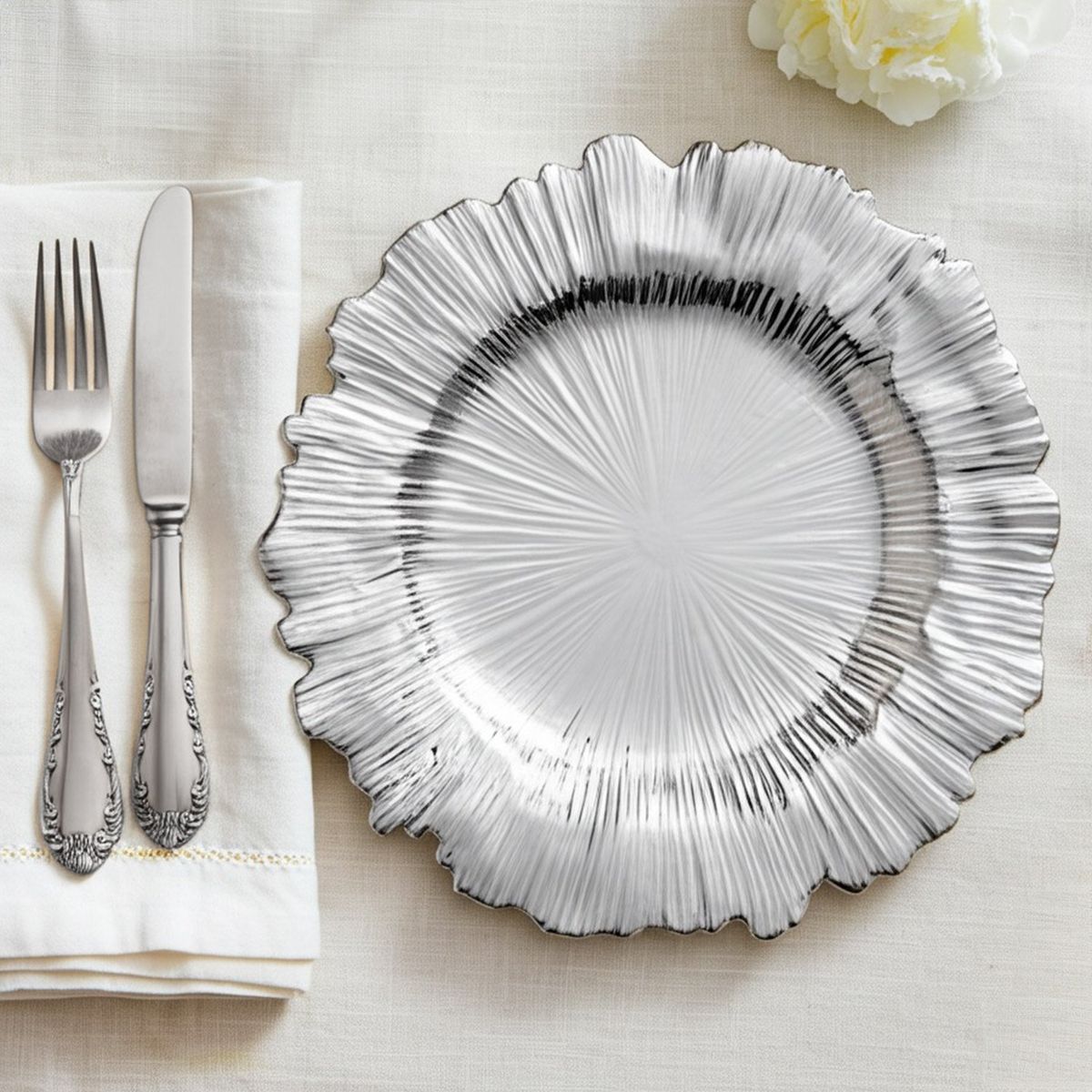 ROBERTA ALLEN - Plato Base Roberta Allen Plateado 33Cm Redondo