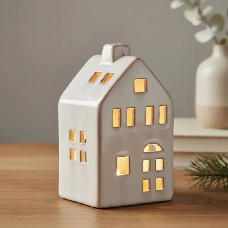 MICA - Casa Blanca Luz Árbol 14Cm