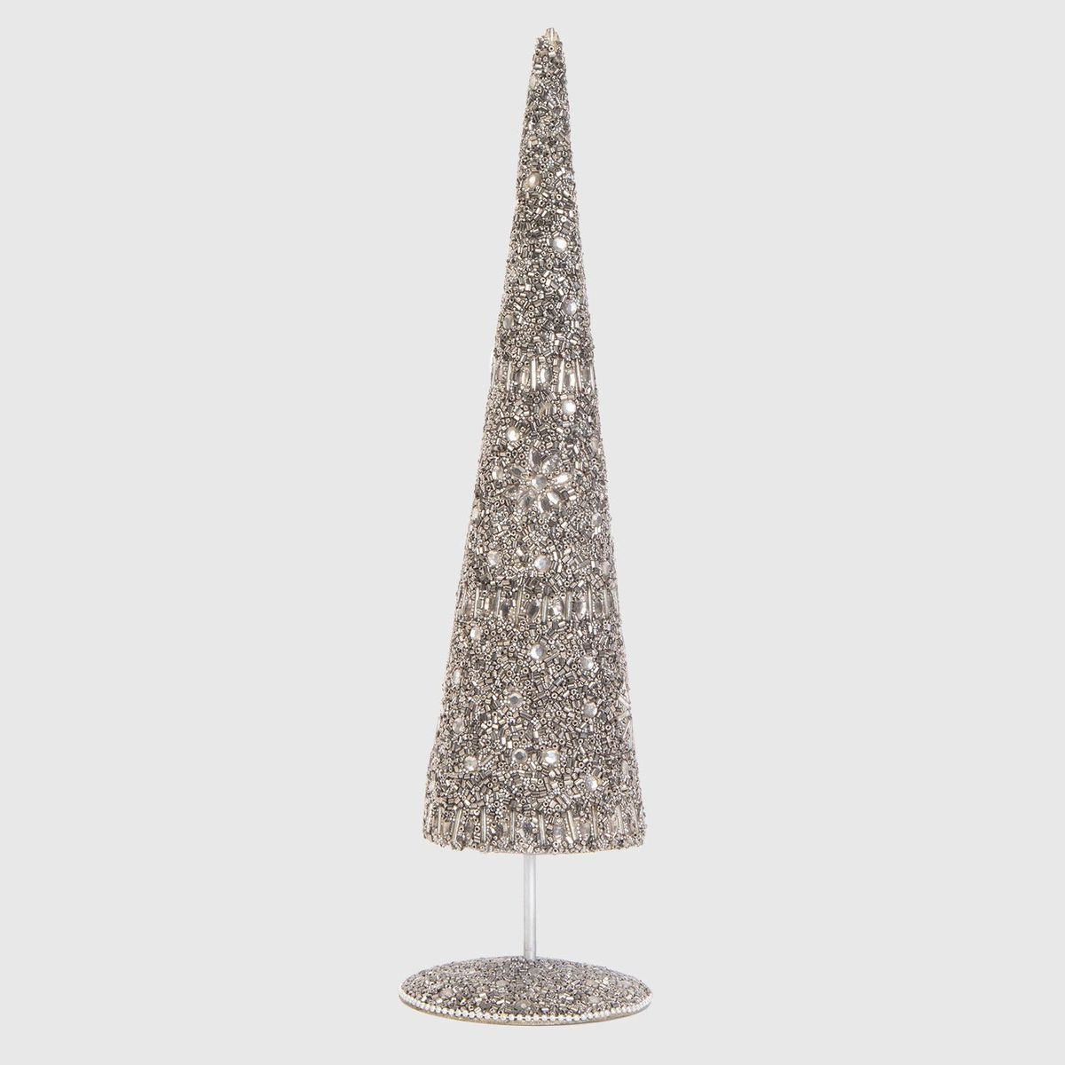 MICA - Árbol Navideño Silver Mostazillas 25Cm