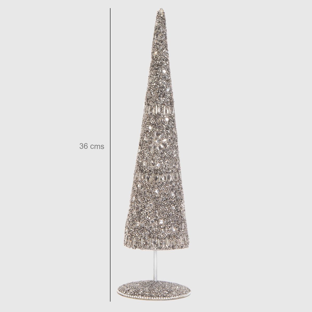 MICA - Árbol Navideño Silver Mostazillas 25Cm