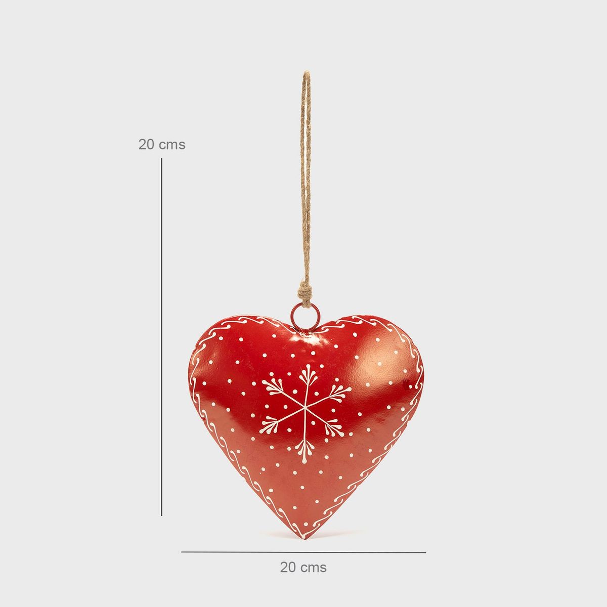 MICA - Colgante Navideño Heart Rojo 20X40Cm