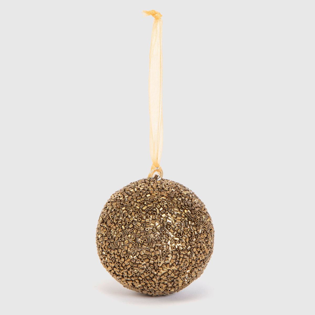 MICA - Bola Navideña Mostaza Glitter 8Cm