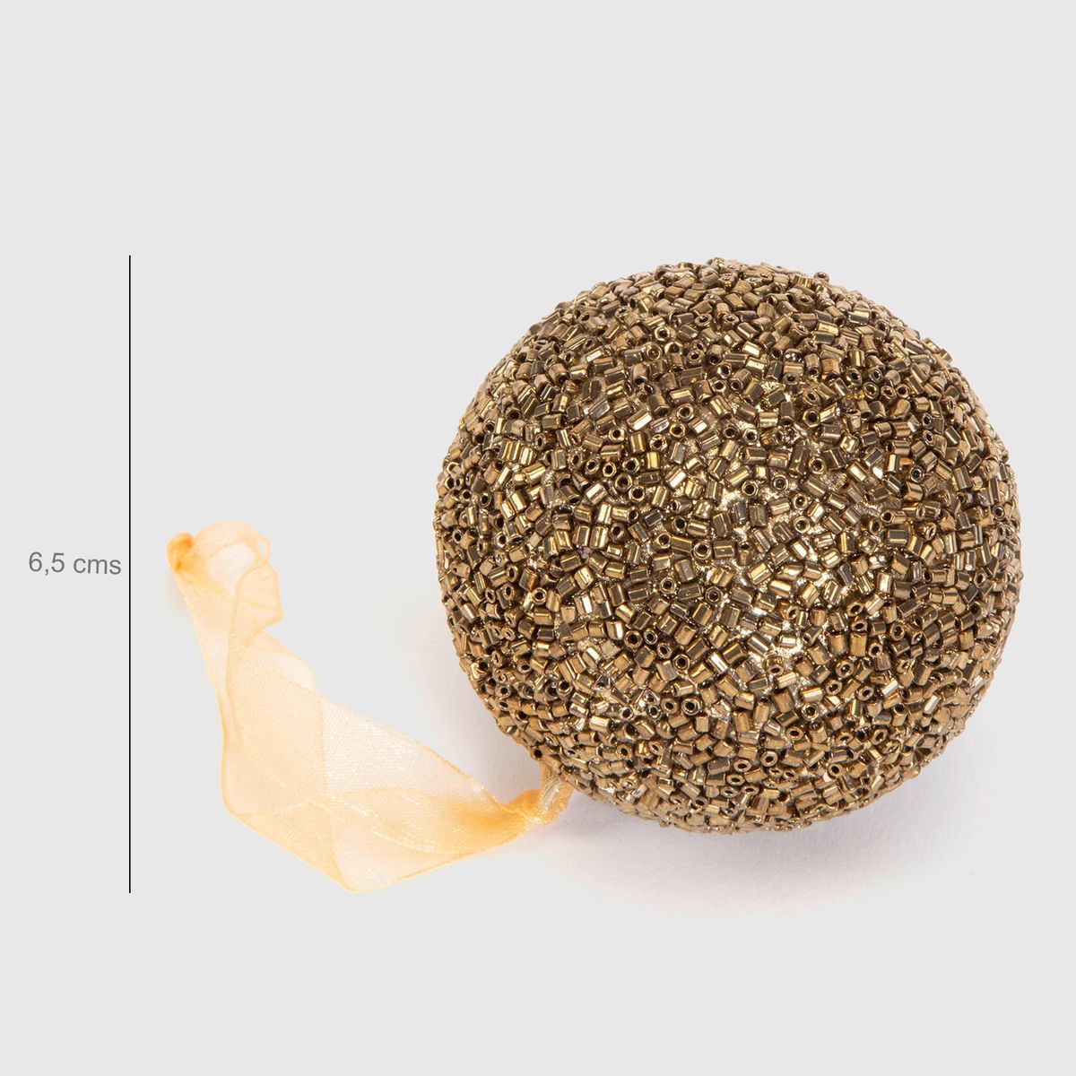 MICA - Bola Navideña Mostaza Glitter 8Cm